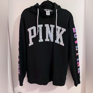 PINK bling water color hoodie size M
